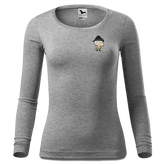 Da Oid Sinzer Musikinstrumente Longsleeve Fitted Damen Grau Meliert Schoemering Front